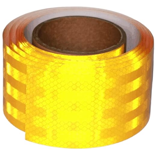 Non Fading Reflective Tape Yellow 3 inch Wide, Outdoor Waterproof High Visibility Safety Warning Adhesive Stickers Strips (10 feet)