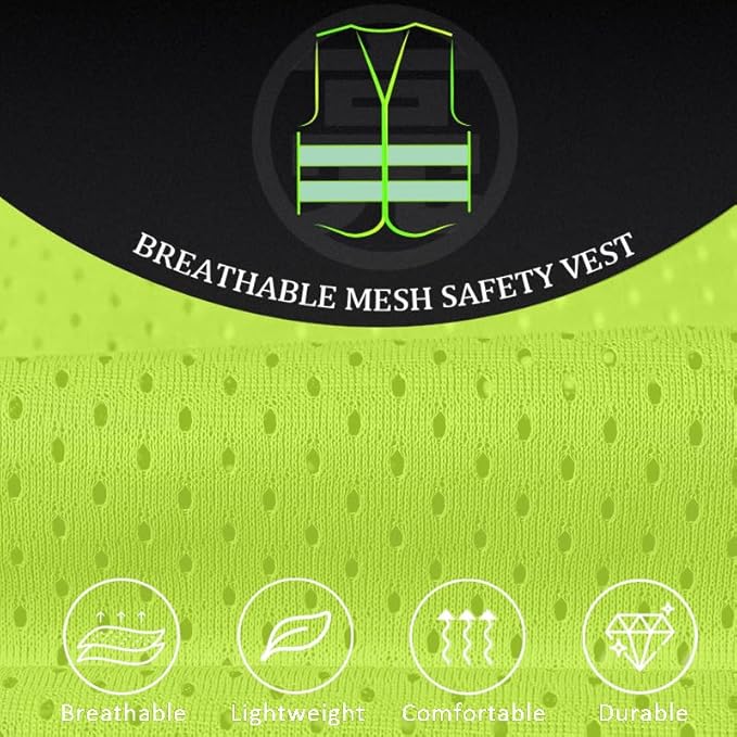 BeautyWill 10 Pack Custom Logo Safety Vest ANSI Class 2 High Visibility Reflective Vest Personalized Construction Vest Bulk