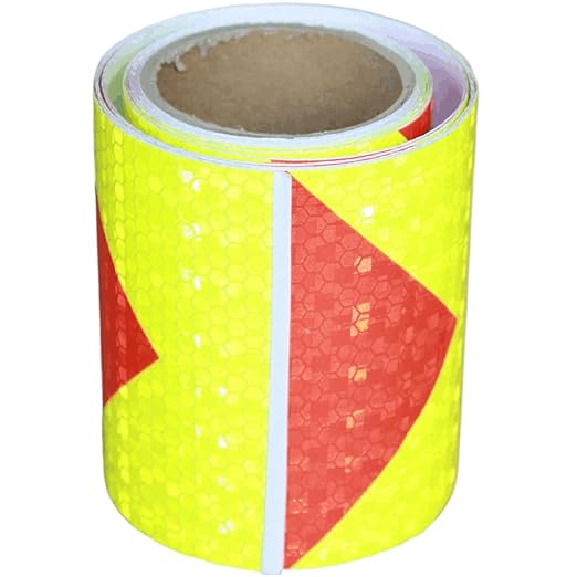 Reflective Tape 4 inch X 10 feet, Outdoor Waterproof Hazard Conspicuity Safety Warning Industrial Marking Tape