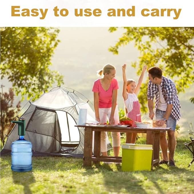 Water Bottle Dispenser,Automatic Drinking Water Pump, Portable Water Bottle Pump for Universal 3, 4 and 5 Gallon USB Electric Charging and Automatic Off Switch Green