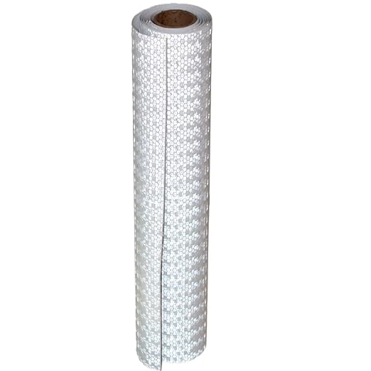 White Reflective Tape Outdoor Waterproof 12 inch, High Visibility Warning Industrial Marking Tape, Safety Stickers (11 feet)