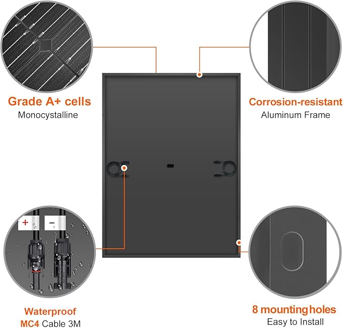 DOKIO 800W (2×400W) 31V Mono Solar Panels - Works for 12/24V Systems, 9.84ft Leads per Panel for Garden/Yard - Home/Backyard Shed or Cabin, Off-Grid Battery Charging