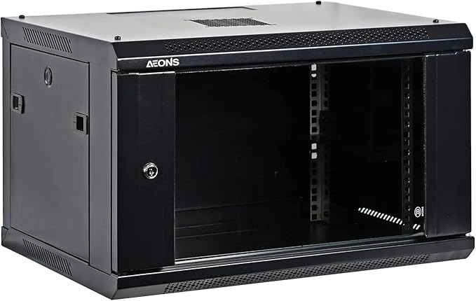 6U Professional Wall Mount Network Server Cabinet Enclosure 19-Inch Server Network Rack Low-Profile Black
