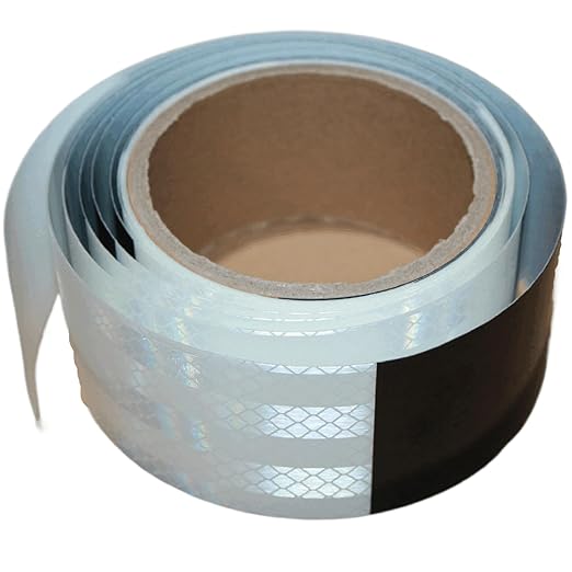 Reflective Tape Black and White 2 inch Wide for Trucks, Outdoor Waterproof High Visibility Safety Warning Sticker Strips (11 feet)