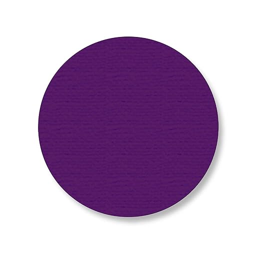 Mighty Line 2.7" Solid Dot Shaped Floor Marking Tape for Safety, Caution, Warning, Heavy-Duty, Peel and Stick, Adhesive Circle Spots, Industrial Quality, Purple, Pack of 100