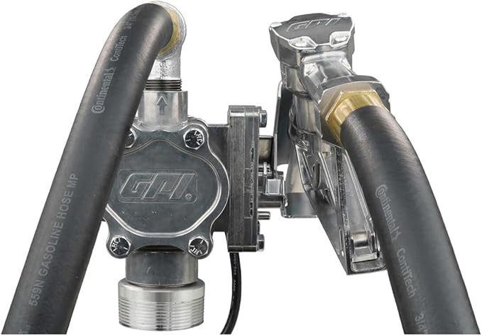 GPI - EZ-8 Fuel Transfer Pump, Manual Shut-Off Nozzle with Direct Mount, 8 GPM, 12 Volt (137100-01)