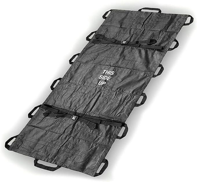 Rescue Essentials Quiklitter XL, Black Nylon Handles, Black Non-Woven Fabric, 1000 Lb Rated, Latex Free for Patient Transport and Casualty Evacuation
