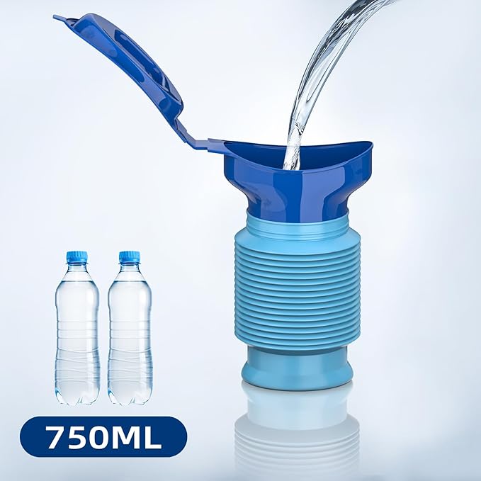 Pee Bottles for Men, Adjustable Emergency Urinal 750ml, Car Pee Bottle for Men and Women, Portable Toilet for Car, Shrinkable Personal Mobile Toilet,Urine Bottle, Travelling, Traffic Jams & Hiking