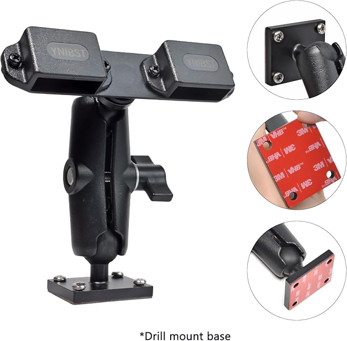 Universal Ham Radio Holder,Drill Base Mount W/Self-Tapping Screws&Adhesive Bottom,for Motorola Talkabout Cobra BaoFeng Kenwood Portable Walkie Talkie