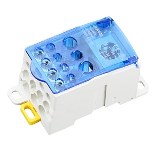 DIN Rail Distribution Box,690V 400A Positions Screw Terminal Block Junction Box Breaker Box Circuit Breaker Distribution Box for Various Power Distribution Needs (Blue, 400A)