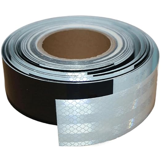 Black White Reflective Tape Outdoor Waterproof 2 inch Wide for Cars, High Visibility Safety Warning Sticker Strips (168 feet)
