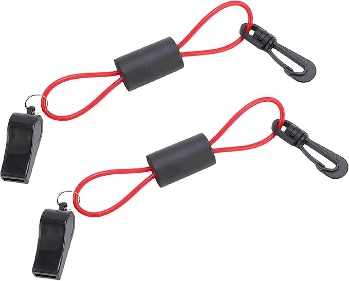 Jeanoko Portable Plastic Safety Boat Whistle with Lanyard for Emergency Signaling, Suitable for Boating Camping Fishing Hiking, 2Pcs