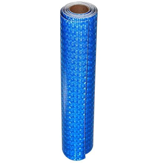 Blue Reflective Tape Outdoor Waterproof 12 inch, High Visibility Warning Industrial Marking Tape, Safety Stickers (11 feet)