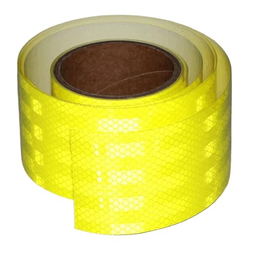 Fluorescent Yellow Reflective Tape Outdoor Waterproof 3 inch, Non Fading High Visibility Warning Industrial Marking Tape (10 feet)