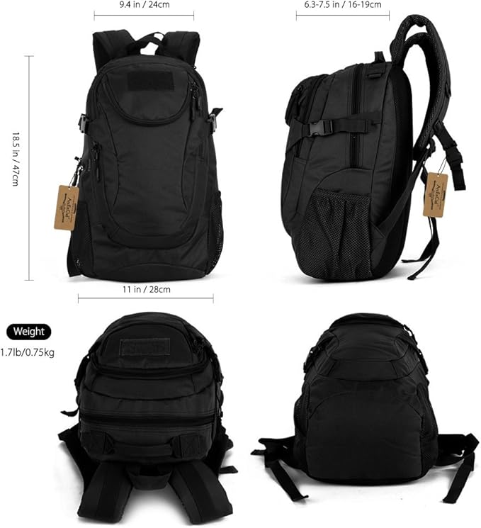 ArcEnCiel Motorcycle Backpack Tactical Military Bag for Outdoor Hiking Camping Trekking - Rain Cover+Patch Included