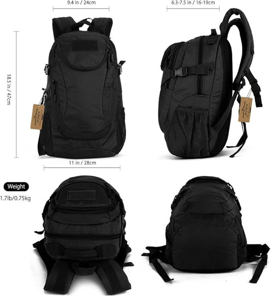 ArcEnCiel Motorcycle Backpack Tactical Military Bag for Outdoor Hiking Camping Trekking - Rain Cover+Patch Included