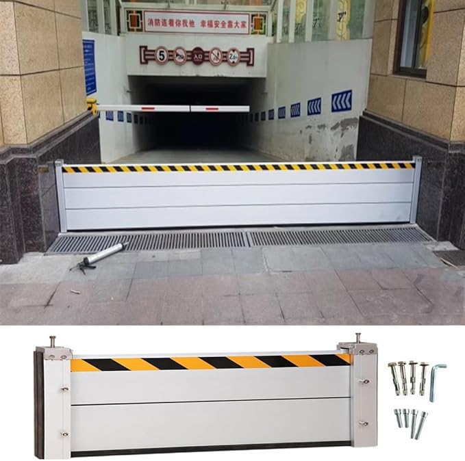 Aluminum Flood Barriers for Home 3/4/5/6/7/8/9/10/11/12/13ft Long Flood Protection Dam Beam System for Rain Water Control, Resuable Flood Water Barrier for Garage and Home Doors(H 1.3ft(40cm),