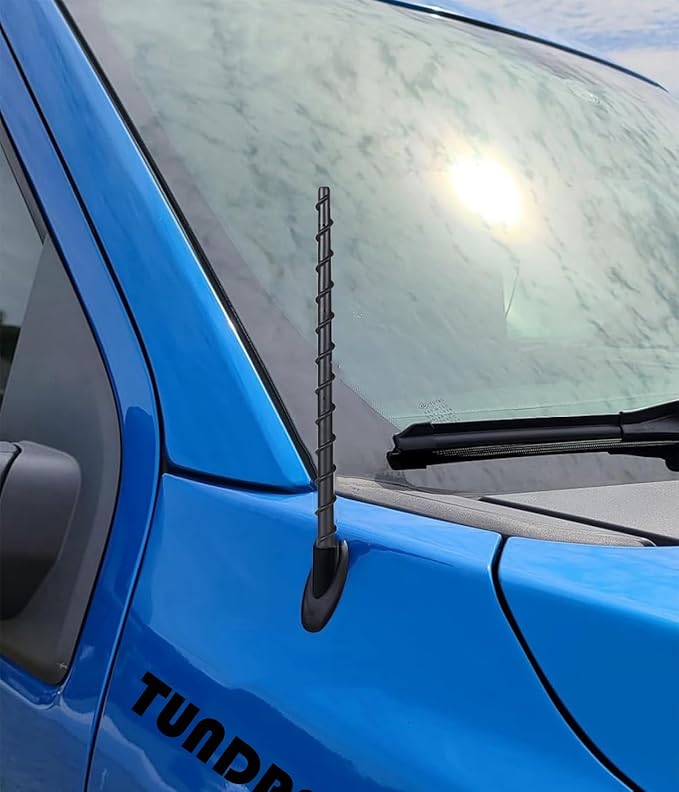 13" Antenna Mast Fits for Toyota Tundra 2000+ & Toyota Tacoma 1995+ & FJ Cruiser 2007+, Internal Copper Coil for Enhanced Reception, 13 inch Spiral Rubber Antenna Replacement Accessories