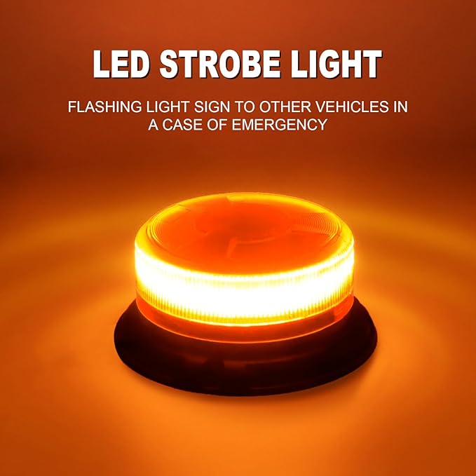 AnTom Magnetic Wireless Strobe Light, Waterproof Rechargeable LED Beacon Lights for Trucks, Vehicle Emergency Flashing Warning, forklifts,Tractors,Golf Carts,Cars