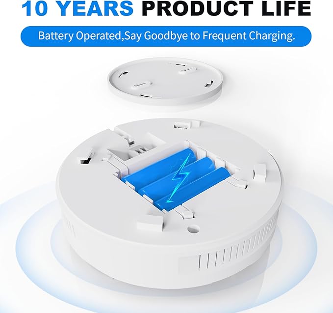 Explosion-Proof Natural Gas Detector Alarm - Ultra-Sensitive CH4/Propane Gas Leak Alert with 85dB Siren & Strobe Light, 10-Second Response Battery Methane Gas Monitor for Home RV Battery Include