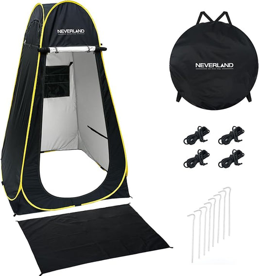 NEVERLAND Pop up Privacy Shower Tent - Portable Changing Shower Tent, Dressing Room, Bathroom, Outdoor Rain Shelter for Camping, Hiking, Beach