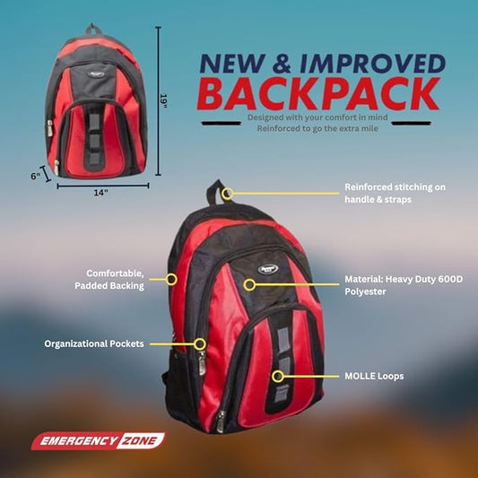 Essentials Complete Deluxe Survival Kit 2 & 4 Person | Bug-Out-Bag | Emergency Go Bag Kit for Wildfires, Hurricanes, and Other Natural Disasters