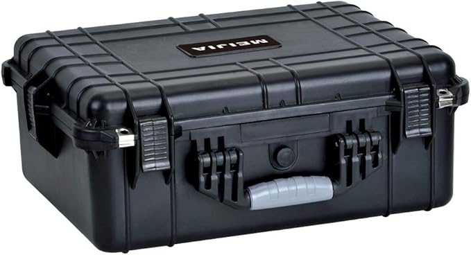 MEIJIA Portable All Weather Waterproof Protective Hard Case,Compact Camera Case with Customizable Fit Foam,Fit Use of Drones,Camera,Equipments, Elegant Black,20.62 x16.85x8.11inches