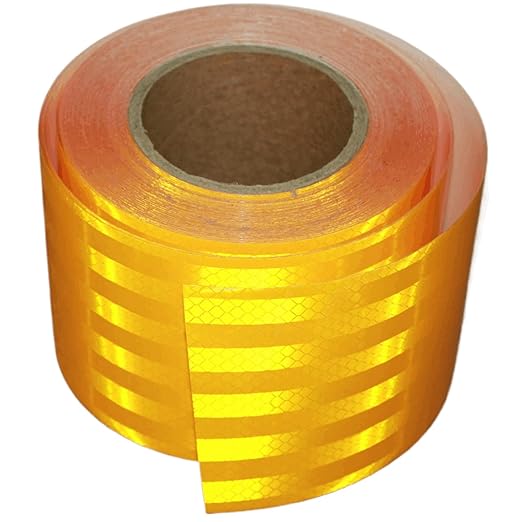 Yellow Reflective Tape 4 inch Wide for Trucks, Outdoor Waterproof High Visibility Safety Warning Reflector Sticker Strips (68 feet)
