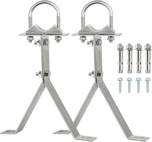 XRDS-RF Antenna Wall Mount 8 Inch Heavy-Duty Stand Off Wall Mast Mount Windproof Antenna Mounting Bracket for TV Antenna Mast ( 2-Leg + 2-Leg)