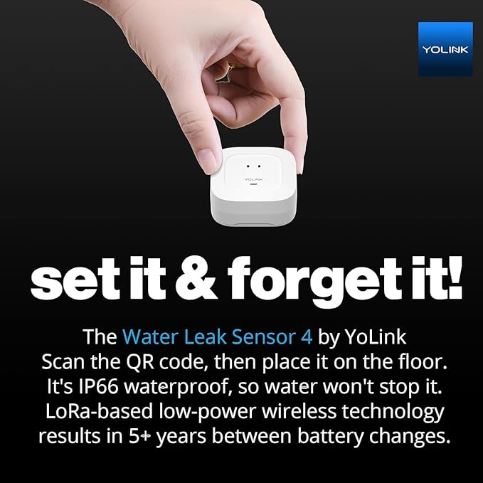 YoLink Smart Home Starter Kit: SpeakerHub & Water Leak Sensor 4 with 105dB Audio Alarm 3-Pack, SMS/Text, Email & Push Notifications, Freeze Warning, LoRa Up to 1/4 Mile Open-Air Range, w/Alexa, IFTTT
