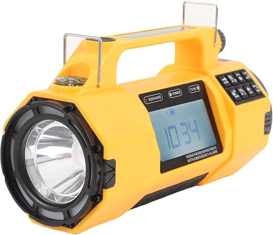 PUSOKEI Emergency Radio, NOAA Weather Radio with Hand Crank Solar Power, AM/FM/SW/WB, 5000mAh Battery & Flashlight, Essential for Home Survival Kit