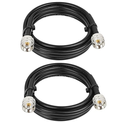 RG8x Jumper Cable 5ft,2 Pack PL259 Jumper CB Coax Cable 50 Ohm,UHF PL259 Male to Male Low Loss CB Antenna Extension for HAM Radio,VHF Radio,SWR Meter,Antenna Analyzer