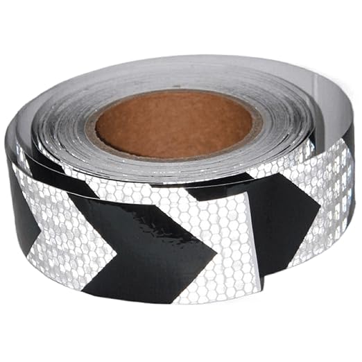 Black White Reflective Tape Outdoor Waterproof 2 Inch x 68 Feet, Warning Reflector, Night Safety Stickers for Car