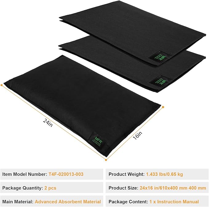 MFR Water Activated Flood Bags for Flooding, Home, Doorway, Driveway, Garage Sandless Sand Bags for Anti Flood Barrier 2ft x 1.3ft, 2-Pcs