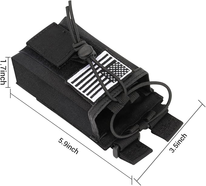 Tactical Radio Holster Case Molle Radio Pouch Military Heavy Case Accessories Radio Holder Duty Belt Holster Bag for Baofeng UV-5R BF-F8HP PRO UV-32 Two Way Radio Walkie Talkies Adjustable Storage