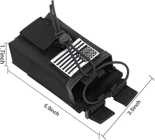 Tactical Radio Holster Case Molle Radio Pouch Military Heavy Case Accessories Radio Holder Duty Belt Holster Bag for Baofeng UV-5R BF-F8HP PRO UV-32 Two Way Radio Walkie Talkies Adjustable Storage