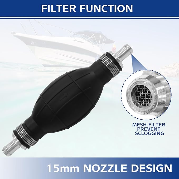 Fuel Transfer Pump - Siphon Pump for Gasoline, Hand Siphon Pump with 10 Ft PVC Hose, Gas Siphon Pump for Water, Diesel, Petrol, Liquid, for Car, Boat, Lawn Mower