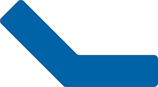 5S Location Marking 135° Angle- 6x6x2" Adhesive Laminated Durable 135 Degree Angle Shaped Floor Marker by Graphical Warehouse- Rounded Corners (25 Pack) (Blue)
