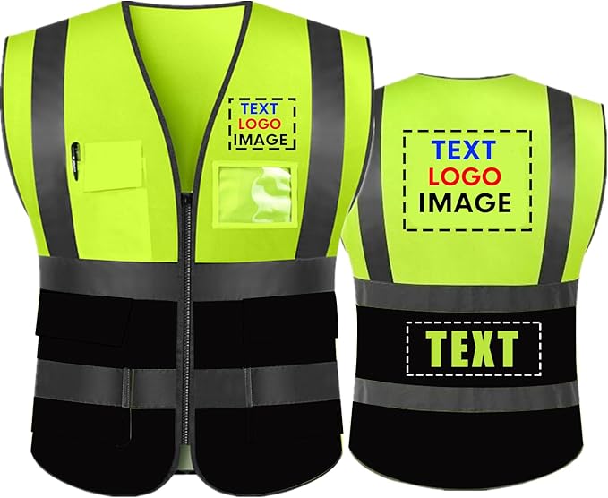 Personalized High Visibility Reflective Safety Vest Custom Your Text Protective Workwear Outdoor Work Vest