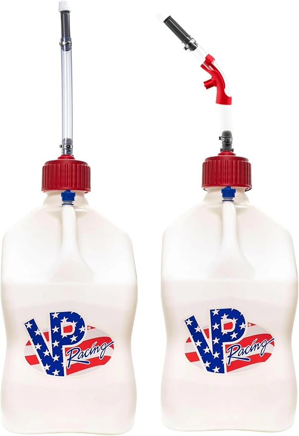 VP Racing Utility Container 5.5 Gallon - 2 Pack With 2 Deluxe Hoses and a Get Bent Hose Bender (Patriotic, 2 Pack)