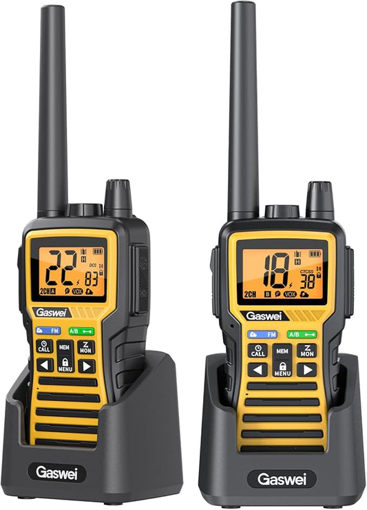 GU1 Long Range GMRS walkie talkies for Adults - Two-Way Radio, Flashlight, 60 Channels & 121 Privacy Codes, NOAA Weather Alert, VOX, FM Radio, SOS for Job Site, Hiking, Camping