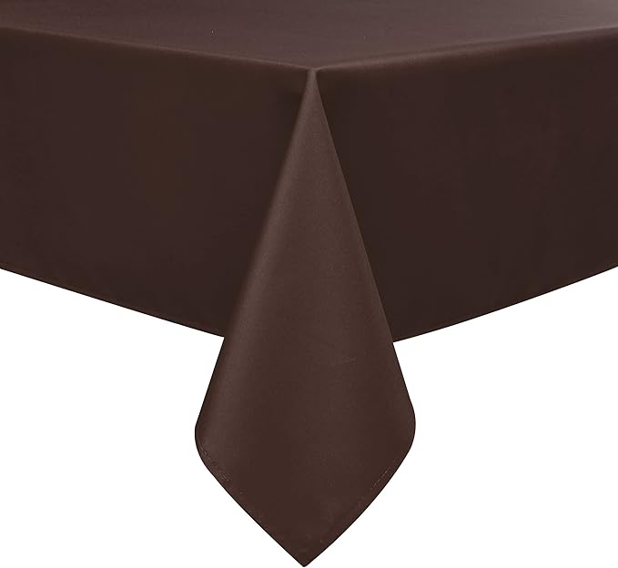 Wewoch Chocolate Rectangle Tablecloth Water Resistant Washable Polyester Table Cloth for Dining,Kitchen, Parties Weddings and Outdoor Use 60 Inch by 84 Inch