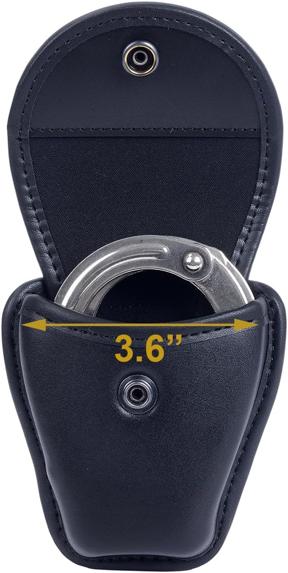 TAFTACFR Molded Single Handcuff Pouch Case for Duty Belt, Law Enforcement Holder With Removable Top Cover and Hidden Snap