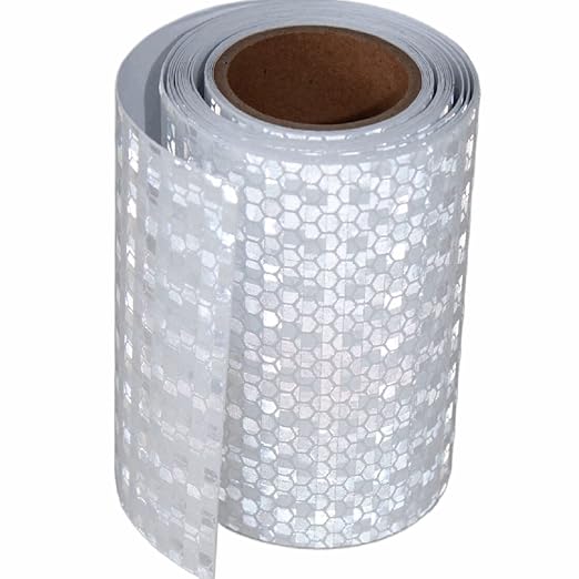 White Reflective Tape 4 inch, Outdoor Waterproof Warning Conspicuity Safety Adhesive Sticker(10 feet)