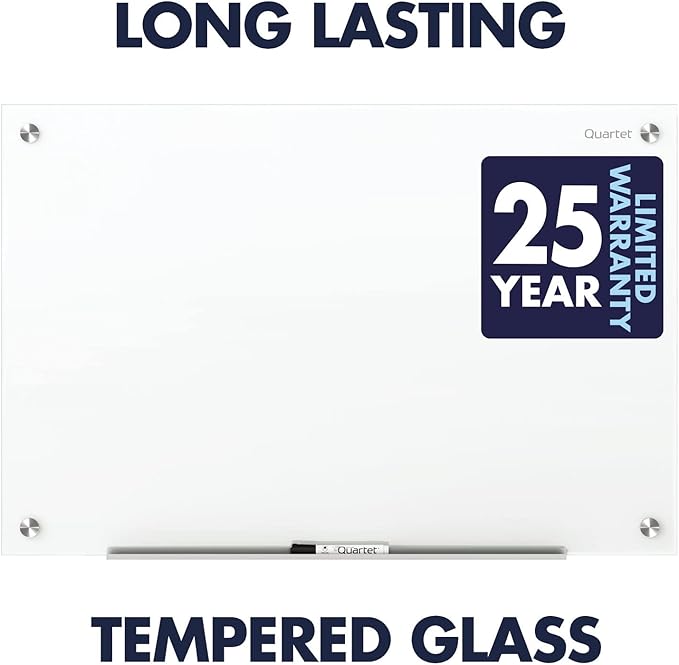Quartet Dry Erase Board, Magnetic Whiteboard 8' x 4', Glass Board for Wall, Infinity, Brilliance White (G29648W)