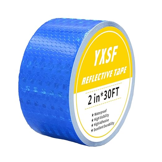 Blue Reflective Tape,2 Inch×30 Feet High Viscosity Conspicuous Waterproof Reflective Tape for Trucks Trailers Cars Ships Motorcycles Outdoor.