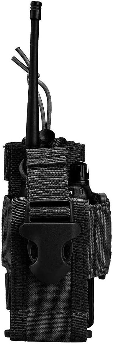 LUITON Tactical Molle Radio Pouch - Heavy Duty Holster Bag for Two-Way Walkie Talkies - Compatible with Bags/Packs/Duffels (Black)
