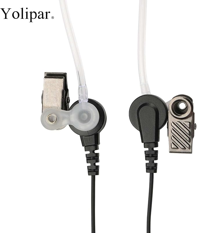 10 PCS UV-5R Earpiece Surveillance Kit Compatible with BTECH, Retevis RT21 RT22, Kenwood, Arcshell AR-5 Walkie Talkie Radio with PTT Mic Tansparent Acoustic Tube Headset