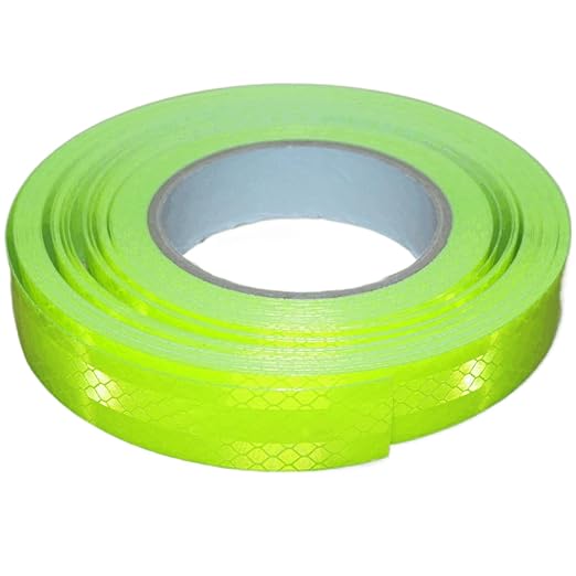 Fluorescent Green Reflective Tape Outdoor Waterproof 1 inch Wide, High Visibility Warning Stickers, Safety Marking Tape (166 feet)