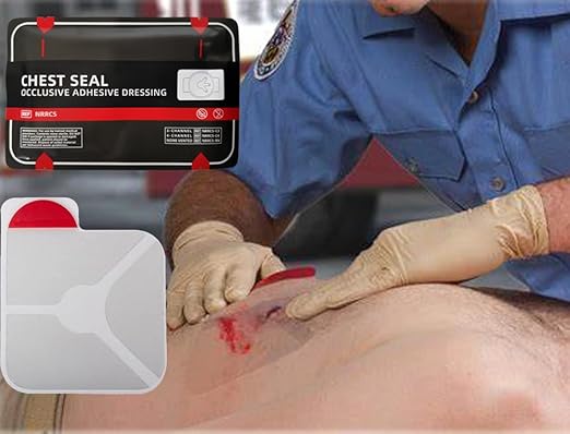 Bleeding Control Pack Feat Med Trauma Kit, Includes Vented Chest Seal, Israeli Bandage, Compressed Gauze, Adhesive Wound Dressing, Emergency Blanket, Bandages, Shears (7 Items)
